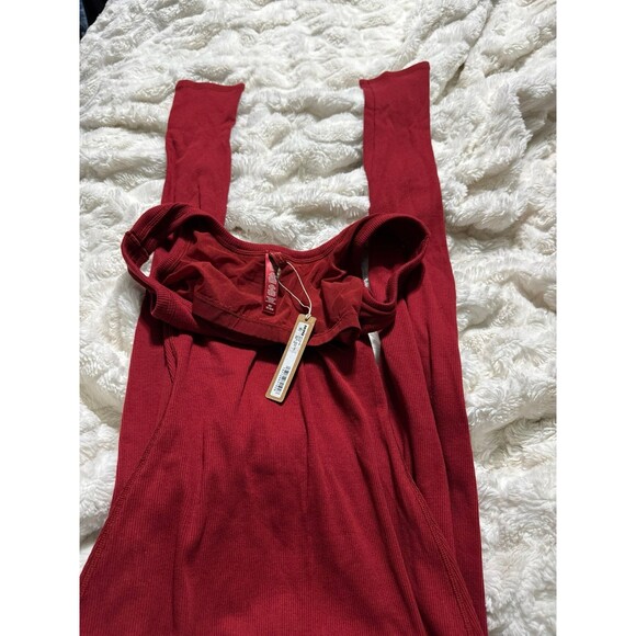 Skims Cotton Ribbed Jumpsuit Brick - Picture 5 of 8